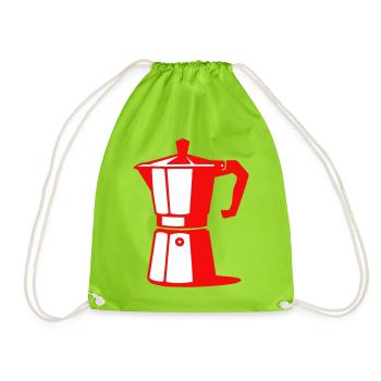 Illustration de cafetière pour les amateurs de café - Sac de sport léger - vert néon - Devant
