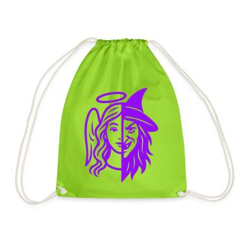 Silhouette Ange Sorcière Dualité - Sac de sport léger - vert néon - Devant