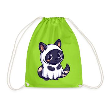 Skunk Halloween Ghost - Drawstring Bag - neon green - Front