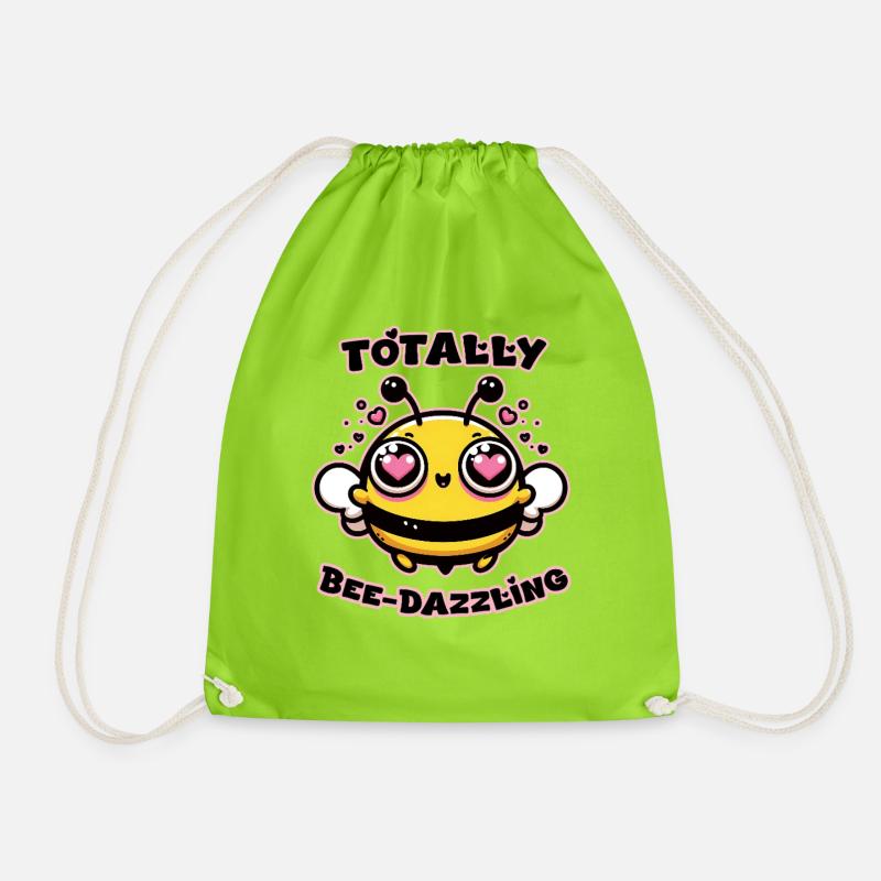 Totally Bee-Shingling Hearts - Turnbeutel - Neongrün