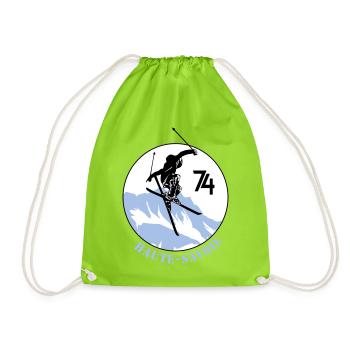 Design Haute-Savoie 74 - Sac de sport léger - vert néon - Devant