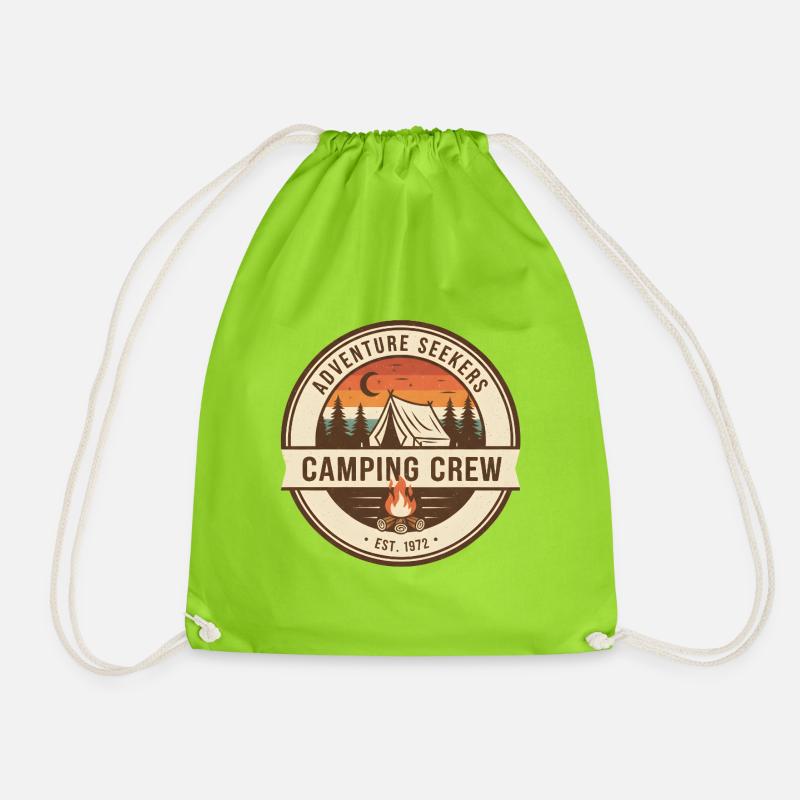Camping Crew Abenteuer - Turnbeutel - Neongrün