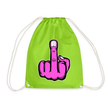 Doigt du milieu Doigt puant Baise Tu Design - Sac de sport léger - vert néon - Devant