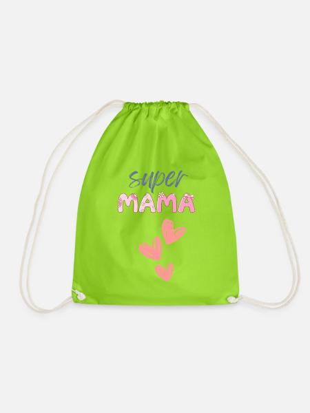 Mama - Super Mama - Turnbeutel - Neongrün