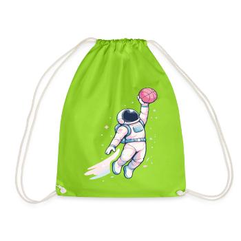 Cosmic Hoop Astronaut - Drawstring Bag - neon green - Front