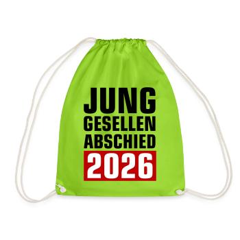 Junggesellenabschied 2026 - Turnbeutel - Neongrün - Vorne