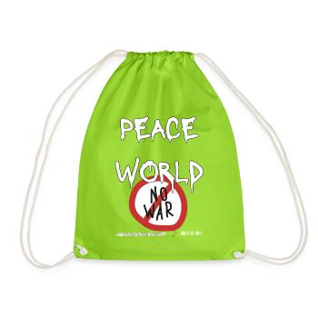 peace_in_the_world - Drawstring Bag - neon green - Front