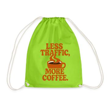 Productivité Caféinée : Zéro Perte de Temps - Drawstring Bag - neon green - Front