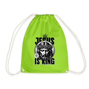 Jésus est Roi Couronne d’Épines - Sac de sport léger - vert néon - Devant