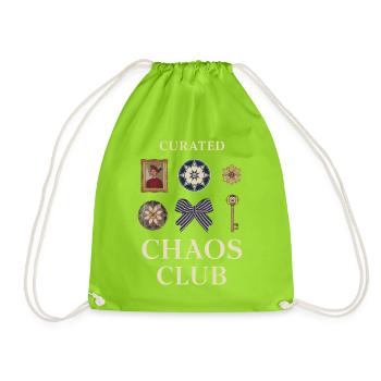 Curated Chaos Club Motifs - Turnbeutel - Neongrün - Vorne