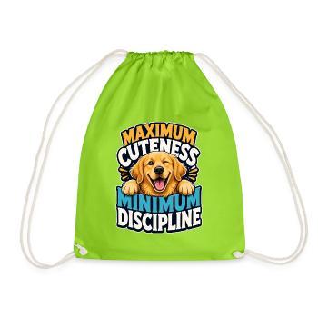 Golden Retriever - Drawstring Bag - neon green - Front