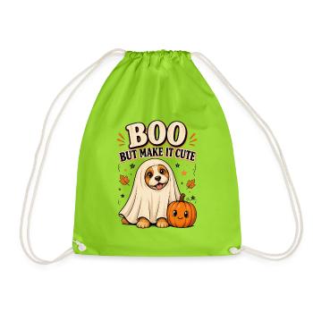 Buh, aber mach es süß, Geisterhund Halloween - Turnbeutel - Neongrün - Vorne
