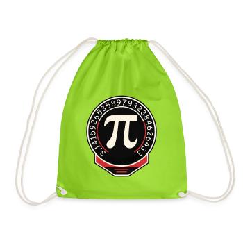 Pi Symbol Badge Ziffernring - Turnbeutel - Neongrün - Vorne