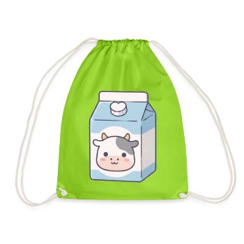 Milch - Turnbeutel - Neongrün - Vorne