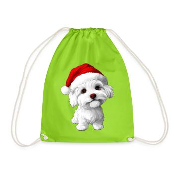 Weihnachten Hunde - Turnbeutel - Neongrün - Vorne