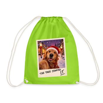 The Tree Started It Golden Retriever Selfie - Turnbeutel - Neongrün - Vorne
