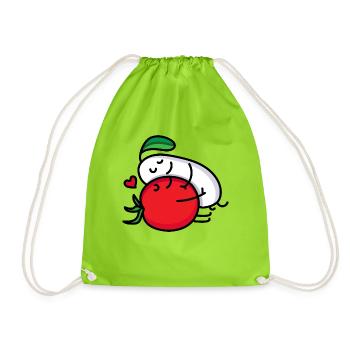 Tomato and mozzarella pair - Drawstring Bag - neon green - Front