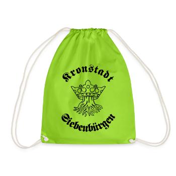 Kronstadt in Siebenbürgen - Wurzel mit Krone - Turnbeutel - Neongrün - Vorne