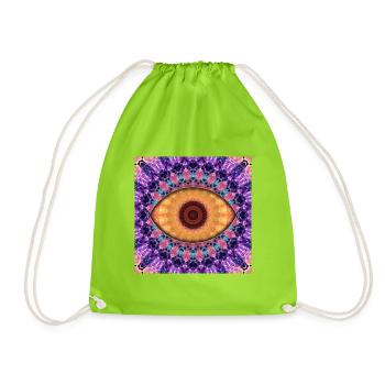 Kaleidoscopic eye mandala - Drawstring Bag - neon green - Front