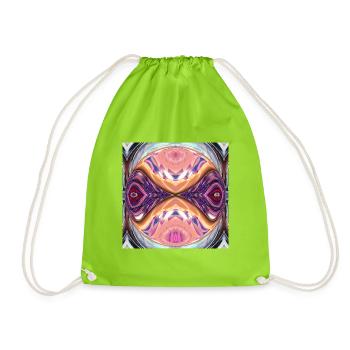 Kaleidoscope Orb Color Explosion - Drawstring Bag - neon green - Front
