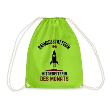 Mitarbeiterin des Monats Raumausstatterin Beruf - Turnbeutel - Neongrün - Vorne