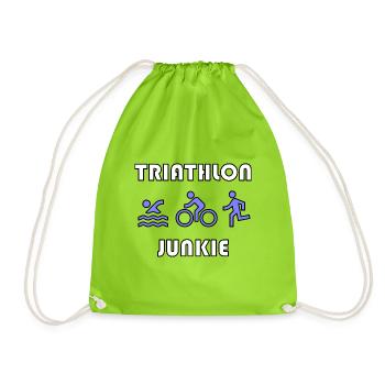 Triathlon Junkie - Drawstring Bag - neon green - Front