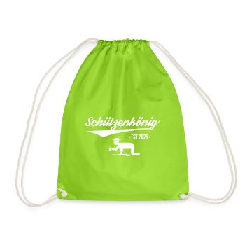 Schützenkönig EST 2025 Schützenfest Party Saufen - Drawstring Bag - neon green - Front
