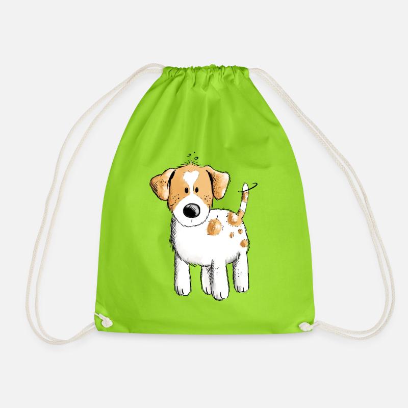Lustiger Jack Russell Hund Comic - Turnbeutel - Neongrün