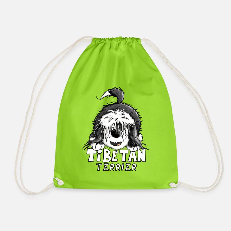 Süßer Tibet Terrier - Turnbeutel - Neongrün