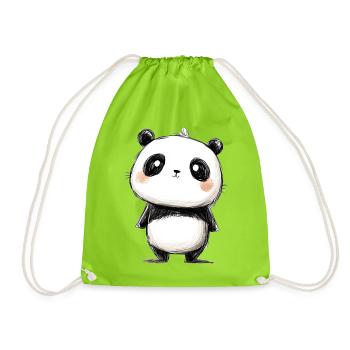 petit panda dessin - Sac de sport léger - vert néon - Devant