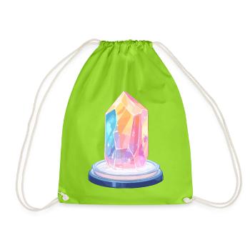 Pastel crystal on pedestal - Drawstring Bag - neon green - Front