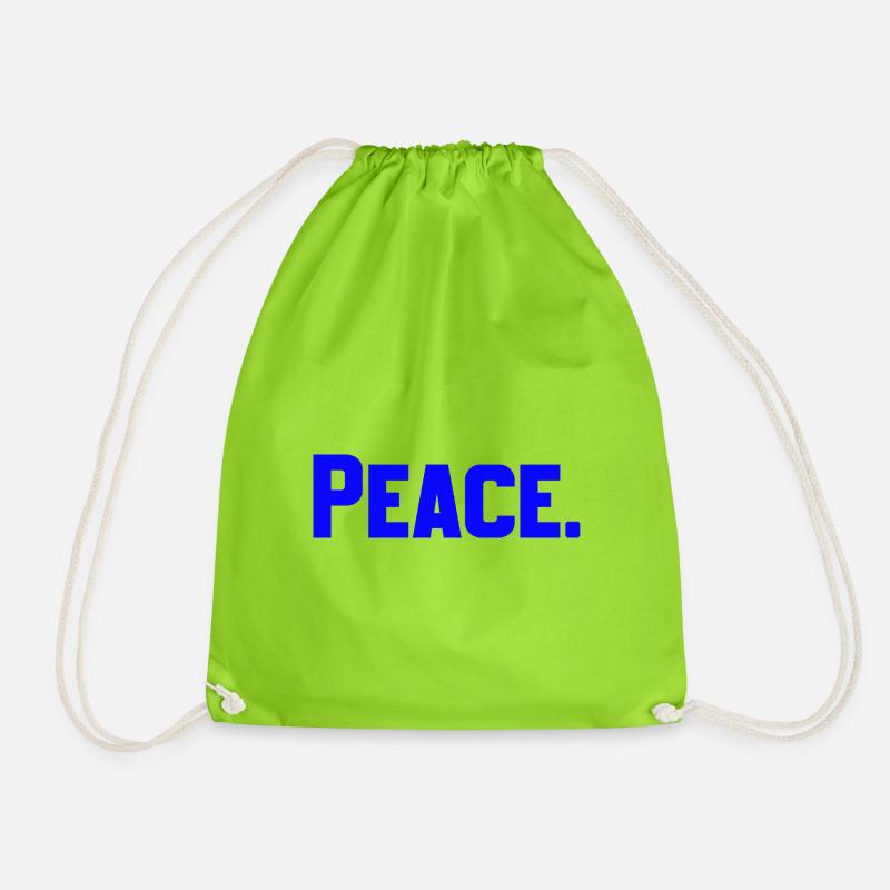 Peace - Drawstring Bag - neon green