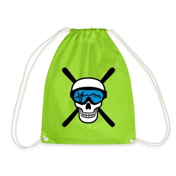 Skier and skiing goggles, skiing - Sac de sport léger - vert néon - Devant