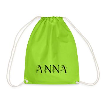 Name - Anna - Drawstring Bag - neon green - Front