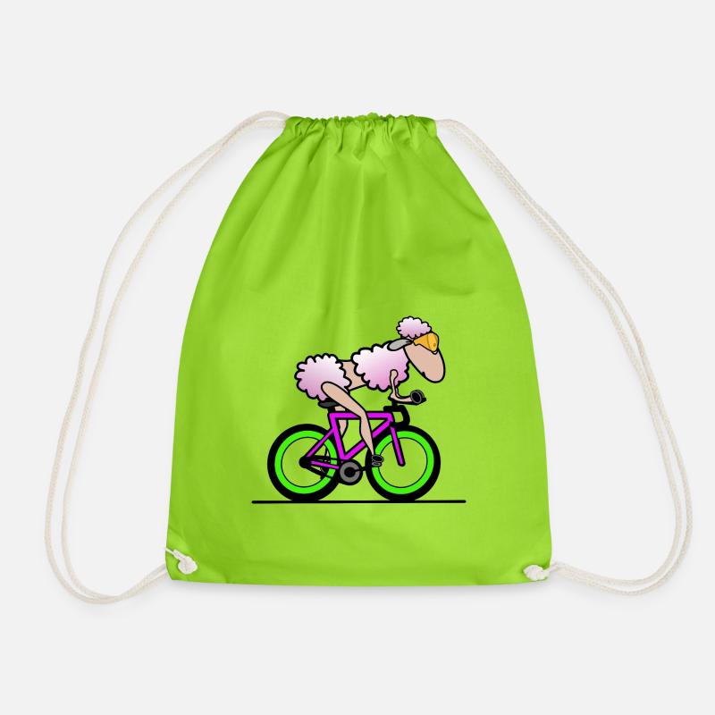 Triathlon Triathlete Sheep - Drawstring Bag - neon green