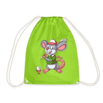 Souris golfeur / Souris de golf - Sac de sport léger - vert néon - Devant