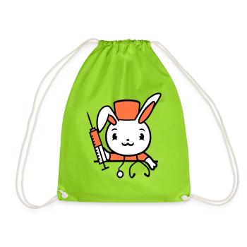 Bunny Doctor Seringue Infirmière Hôpital - Sac de sport léger - vert néon - Devant