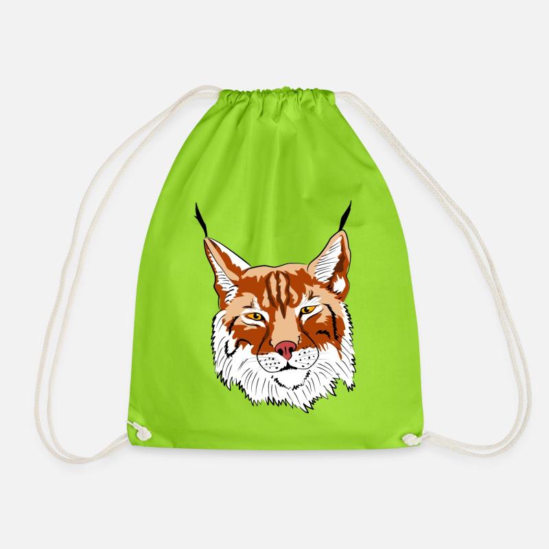 luchs raubtier raubkatze - Turnbeutel - Neongrün