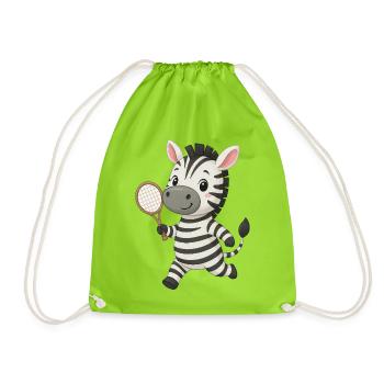 Zèbre mignon jouant au tennis enfants joie - Sac de sport léger - vert néon - Devant
