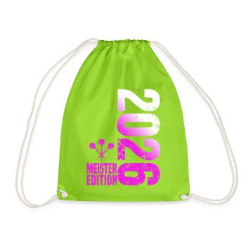 Darts Meister 2026 Kreisliga shirt pink weiß - Turnbeutel - Neongrün - Vorne