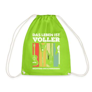 Lustiges Musiker - Turnbeutel - Neongrün - Vorne