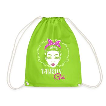 Zodiac sign Taurus - Drawstring Bag - neon green - Front