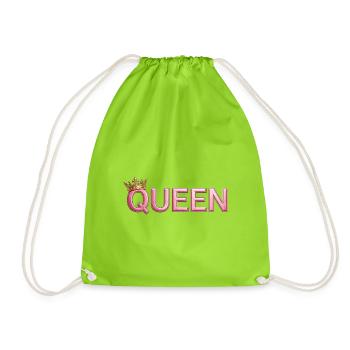Pink Crown Queen Typografie - Turnbeutel - Neongrün - Vorne
