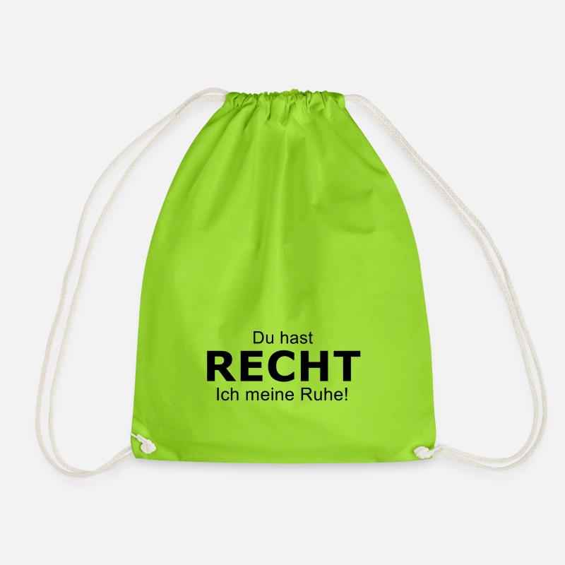 Right - Drawstring Bag - neon green