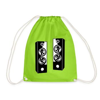 Haut-parleurs, système audio musical - Sac de sport léger - vert néon - Devant