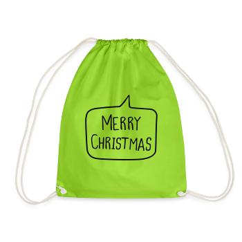 Merry Christmas - Turnbeutel - Neongrün - Vorne