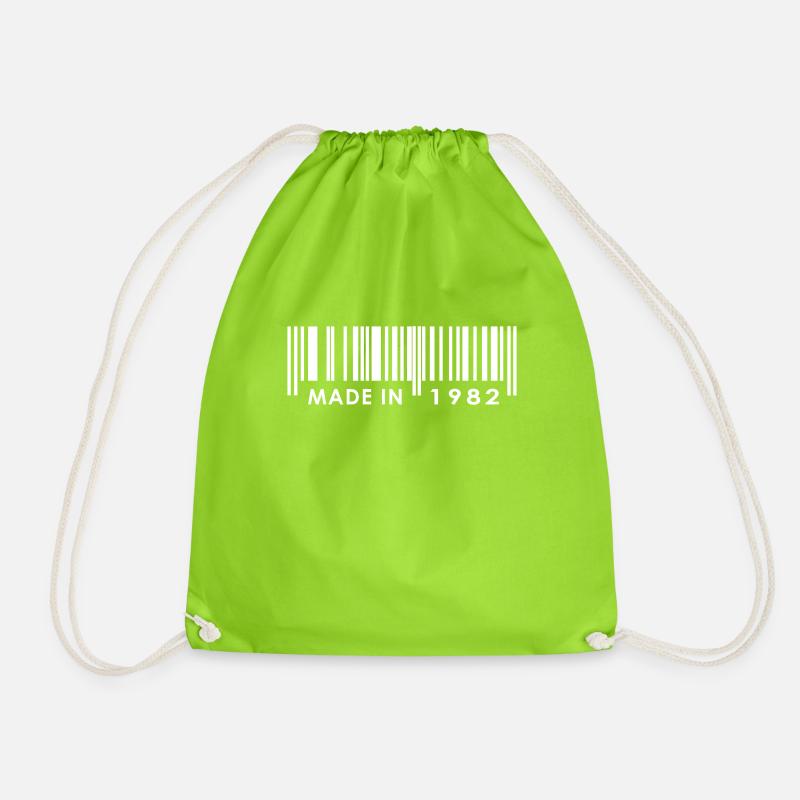 Birthday 1982 - Drawstring Bag - neon green