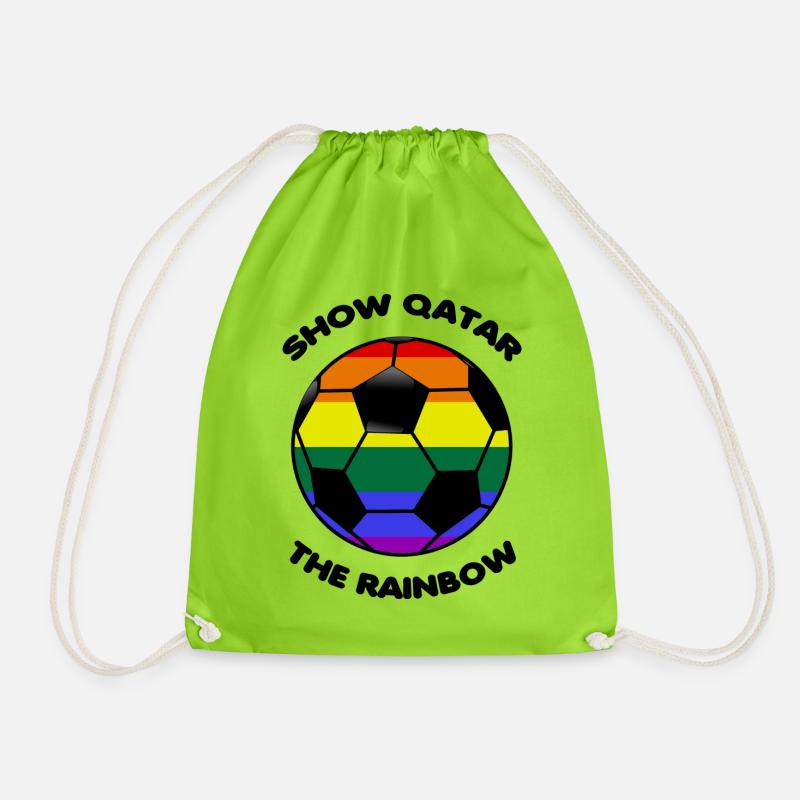 Boykott Katar Spruch Sprüche rainbow regenbogen - Turnbeutel - Neongrün