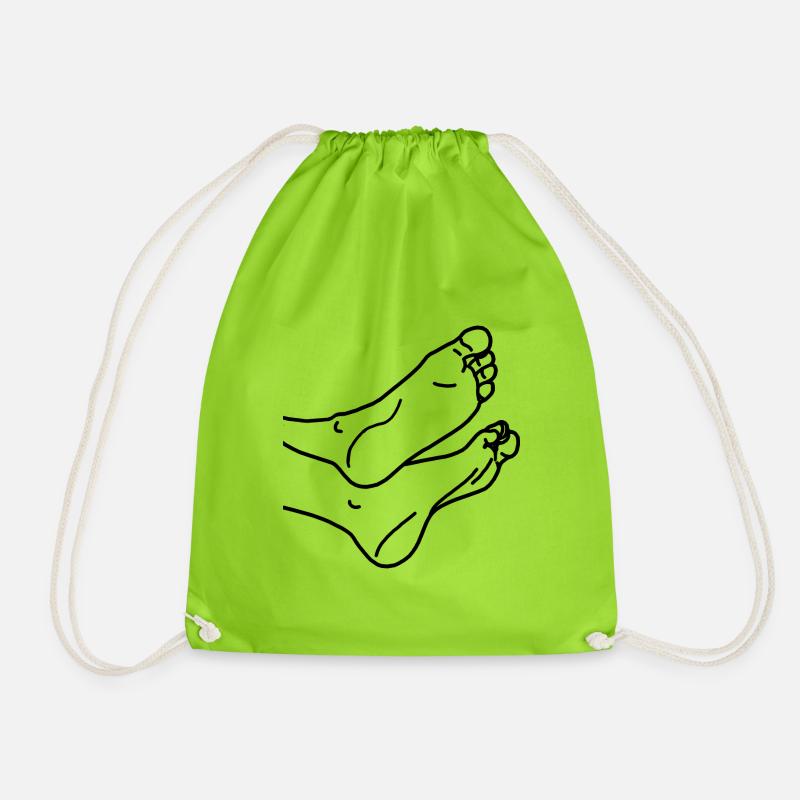 Feet - Drawstring Bag - neon green