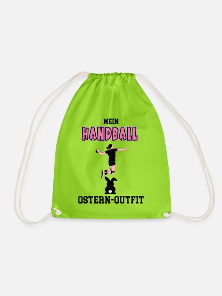 Handball Spielerin Handballerin Oster Geschenk - Turnbeutel - Neongrün